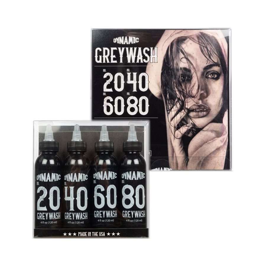 Dynamic Greywash Tattoo Ink - 4 oz. Bottle Set