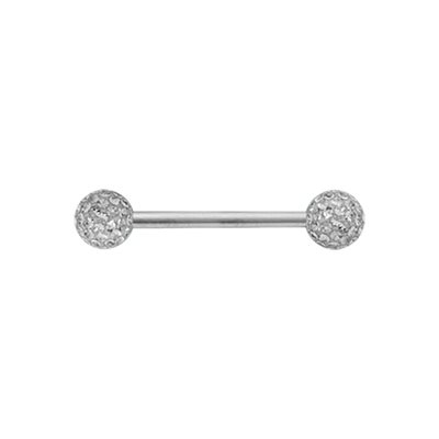 Crystal nipple barbell with epoxy on gems