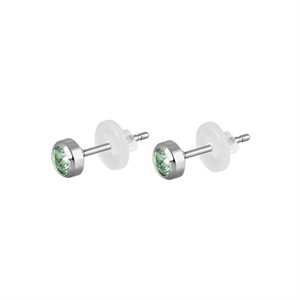 Boucles d’oreilles avec un disque et une pierre