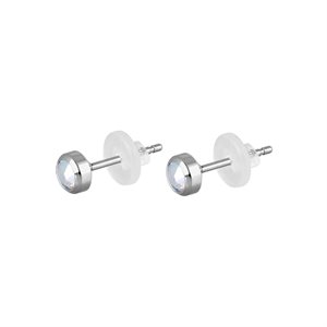 Boucles d’oreilles avec un disque et une pierre