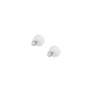 Round cubic zirconia earstud