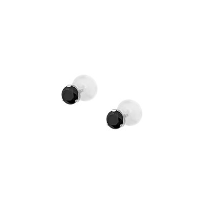 Round cubic zirconia earstud