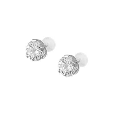 Round cubic zirconia earstuds