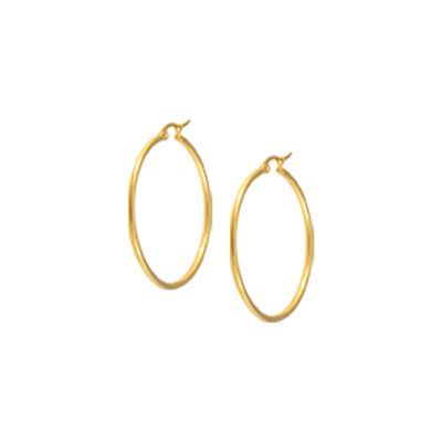 24k gold plated round hoop earrings