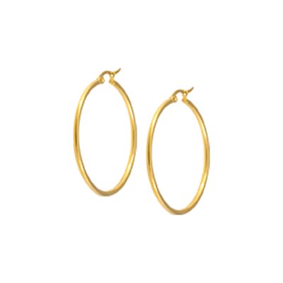 24k gold plated round hoop earrings