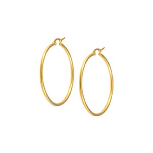 24k gold plated round hoop earrings