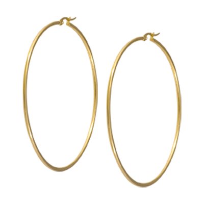 Boucles d’oreilles rondes plaquées or 24k