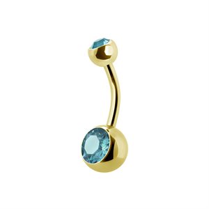 24k gold plated double jewelled navel banana