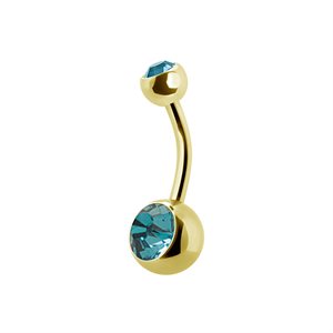 24k gold plated double jewelled navel banana