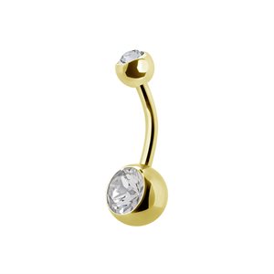 24k gold plated double jewelled navel banana