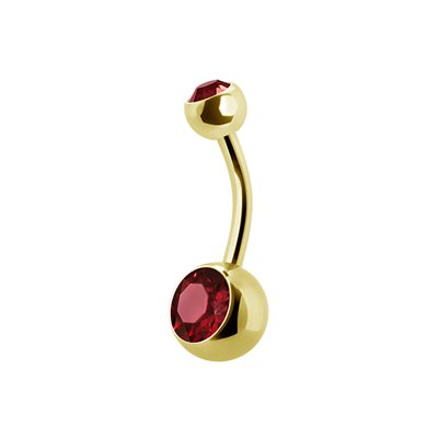 24k gold plated double jewelled navel banana