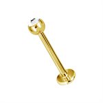 24k gold plated labret with jewelled ball