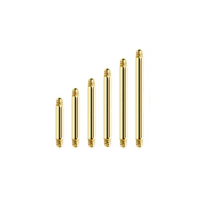 Tige de barbell droite plaquée or 24k