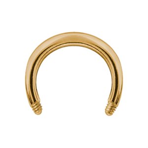 Tige de barbell circulaire plaquée or 24k