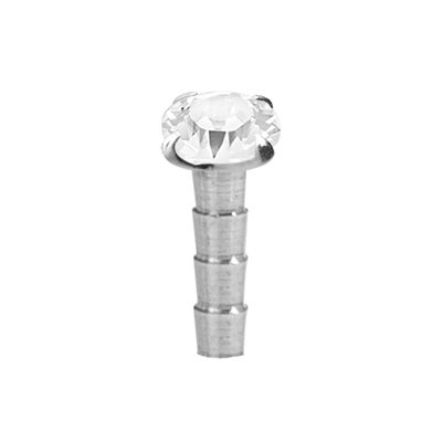 Attache en argent avec pierre pour labret Bioplast push in