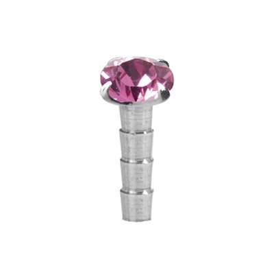 Attache en argent avec pierre pour labret Bioplast push in