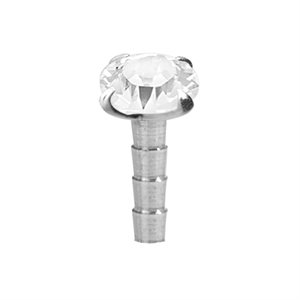 Attache en argent avec pierre pour labret Bioplast push in