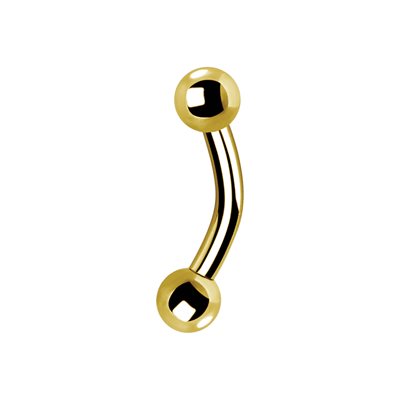 Barbell courbé interne en titanium plaqué or 24k