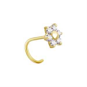 18k gold jewelled flower nosescrew