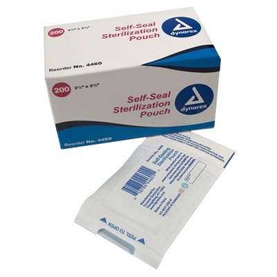 Sterilization pouches 2¼" x 2¾" (200 per box)