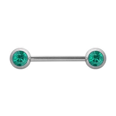 Double facing jewelled nipple barbell