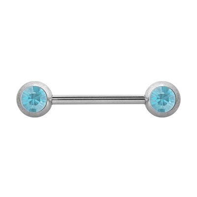 Double facing jewelled nipple barbell