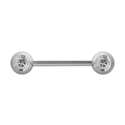 Double facing jewelled nipple barbell