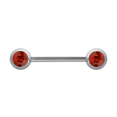 Double facing jewelled nipple barbell