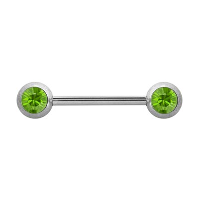 Double facing jewelled nipple barbell