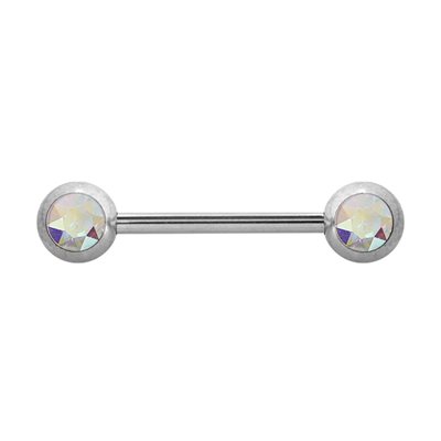 Double facing jewelled nipple barbell