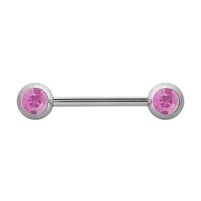 Double facing jewelled nipple barbell