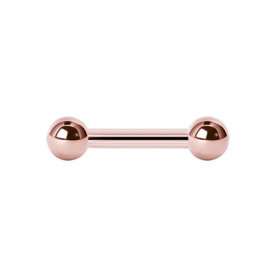 Barbell en acier plaqué or rose 24k