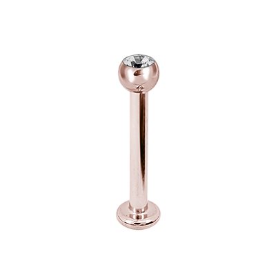 Labret plaqué or rose 24k avec une pierre