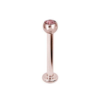 Labret plaqué or rose 24k avec une pierre