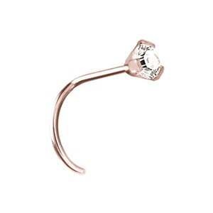 24k rose gold plated steel jewelled nosescrew