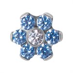 Titanium internal jewelled flower attachment