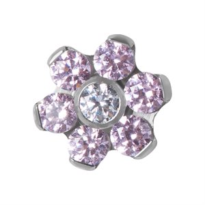 Titanium internal jewelled flower attachment