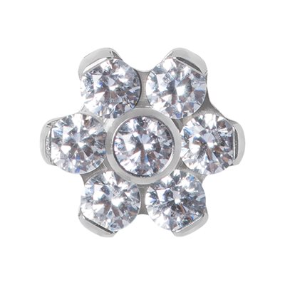 Titanium internal jewelled flower attachment