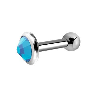 Titanium one side internal barbell with jewelled disc