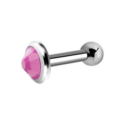 Titanium one side internal barbell with jewelled disc