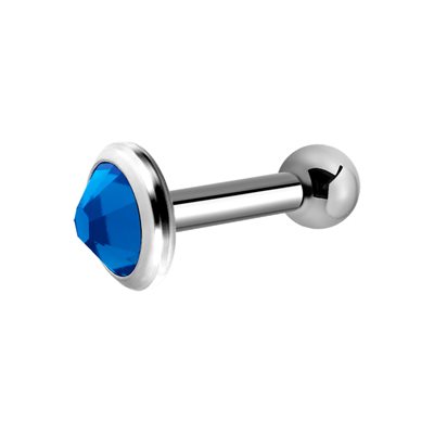 Titanium one side internal barbell with jewelled disc