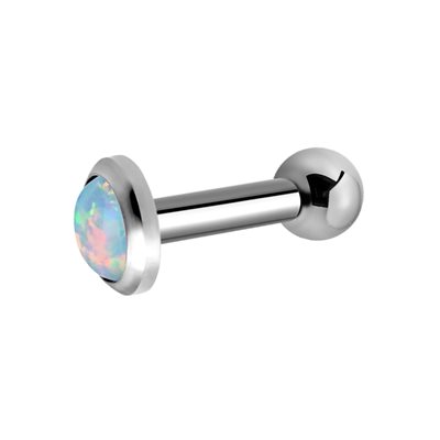 Titanium one side internal barbell with opal disc