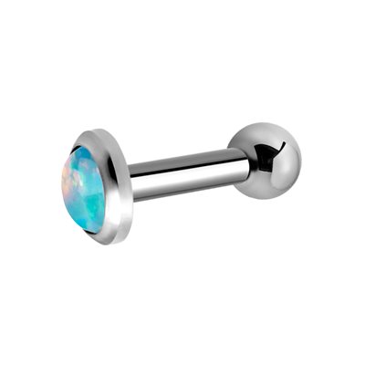 Titanium one side internal barbell with opal disc