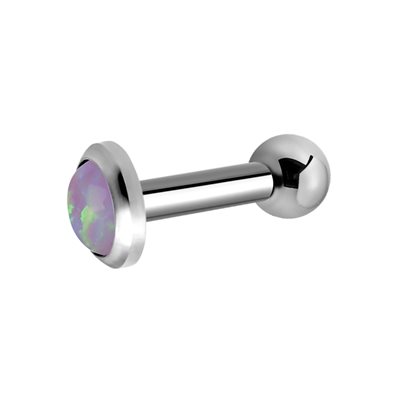 Titanium one side internal barbell with opal disc