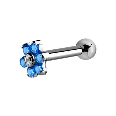 Barbell en titanium avec un côté interne en forme de fleur