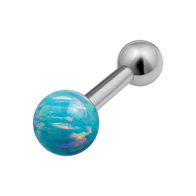 Titanium one side internal barbell with opal ball