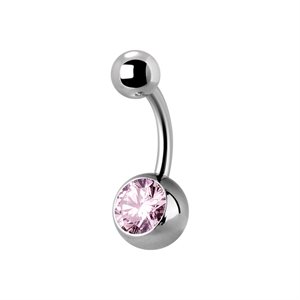 Titanium internal jewelled navel banana