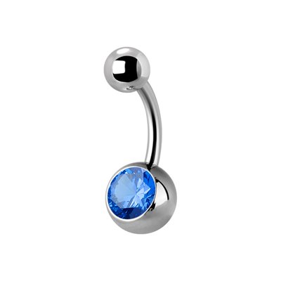 Titanium internal jewelled navel banana