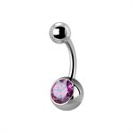 Titanium internal jewelled navel banana