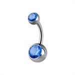 Titanium internal double jewelled navel banana